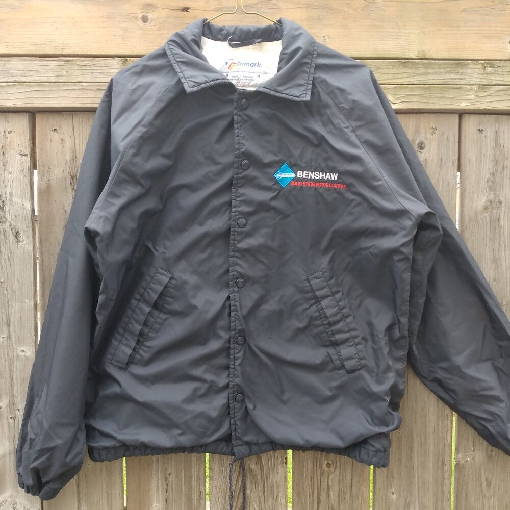 Vintage Nylon Windbreaker Jacket Size Medium "Benshaw Solid State Motor Control"